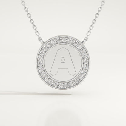 0.17 TCW Round Lab-Grown Diamond A Initial Necklace