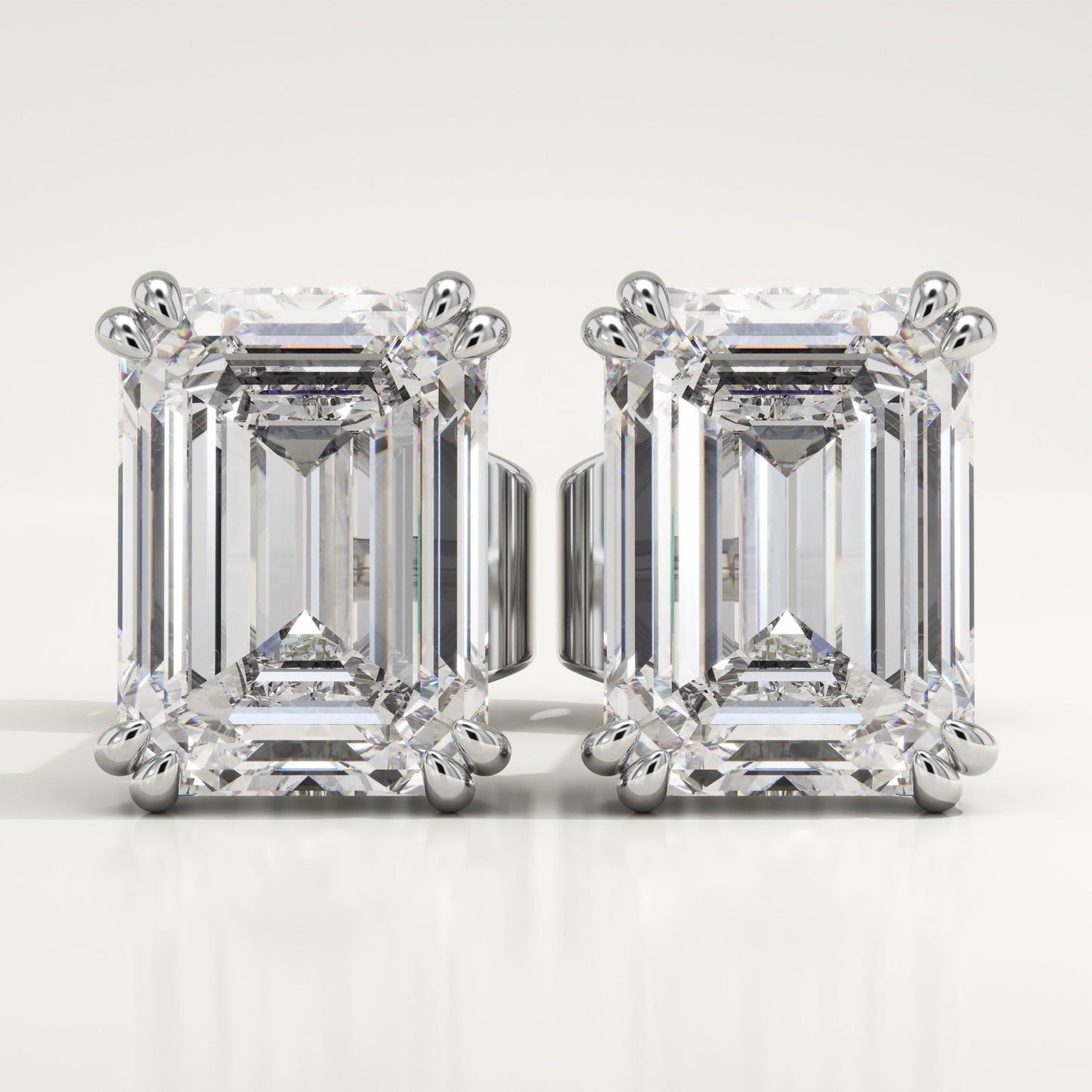 1 TCW Emerald Lab-Grown Diamond Stud Earrings
