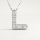 0.24 TCW Round Lab-Grown Diamond L Initial Necklace