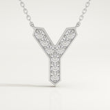 0.23 TCW Round Lab-Grown Diamond Y Initial Necklace