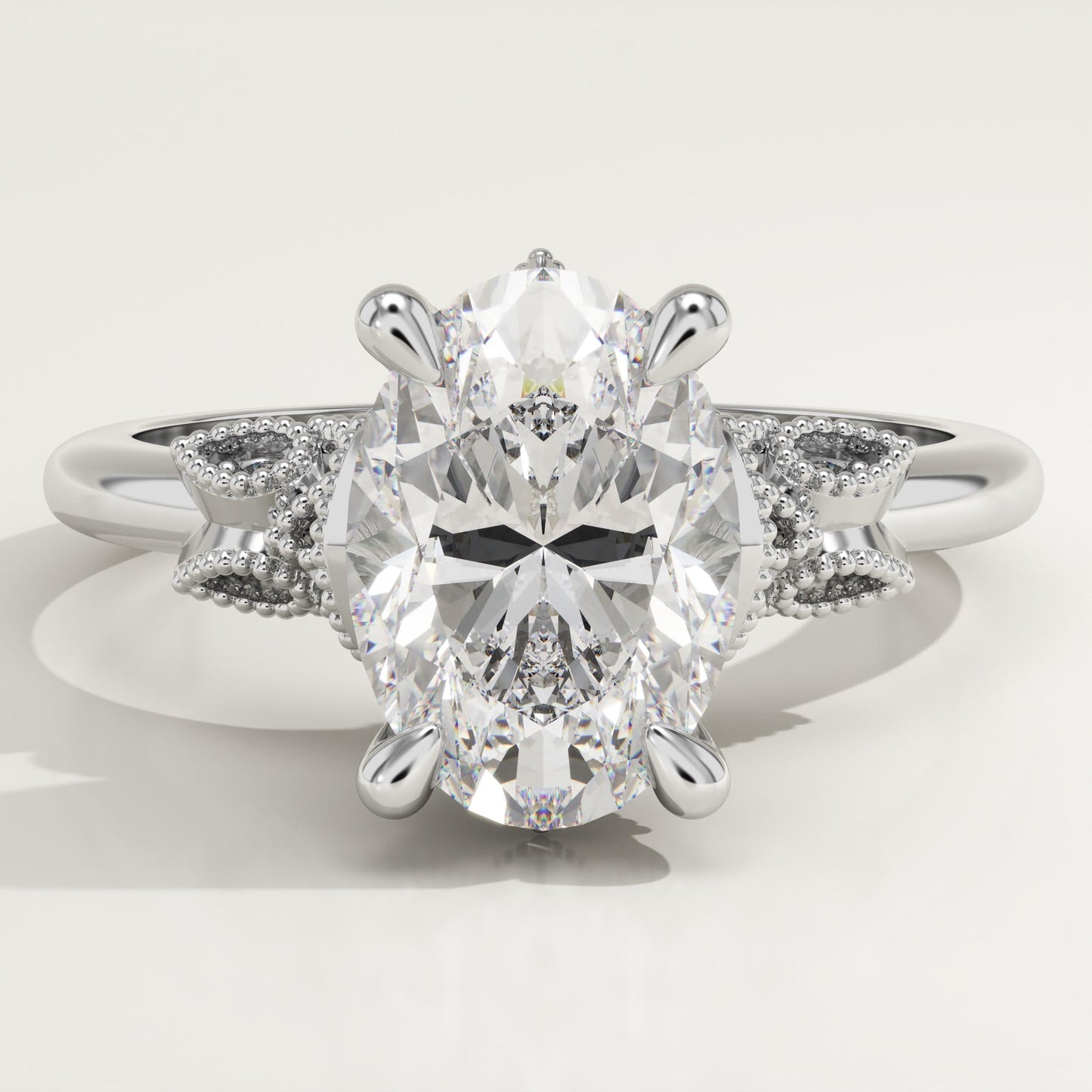 Oval Cut Cluster Lab-Grown Diamond Engagement Ring