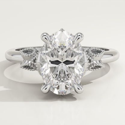 Oval Cut Cluster Lab-Grown Diamond Engagement Ring