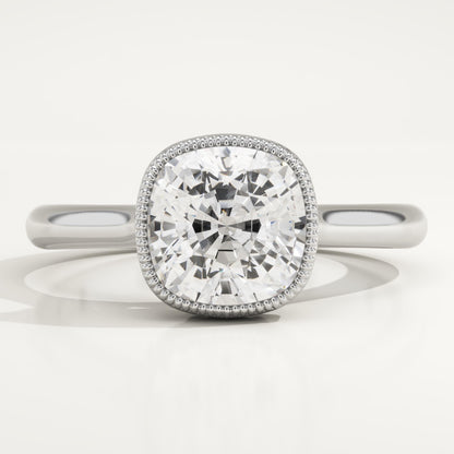 Cushion Cut Bezel Lab-Grown Diamond Engagement Ring