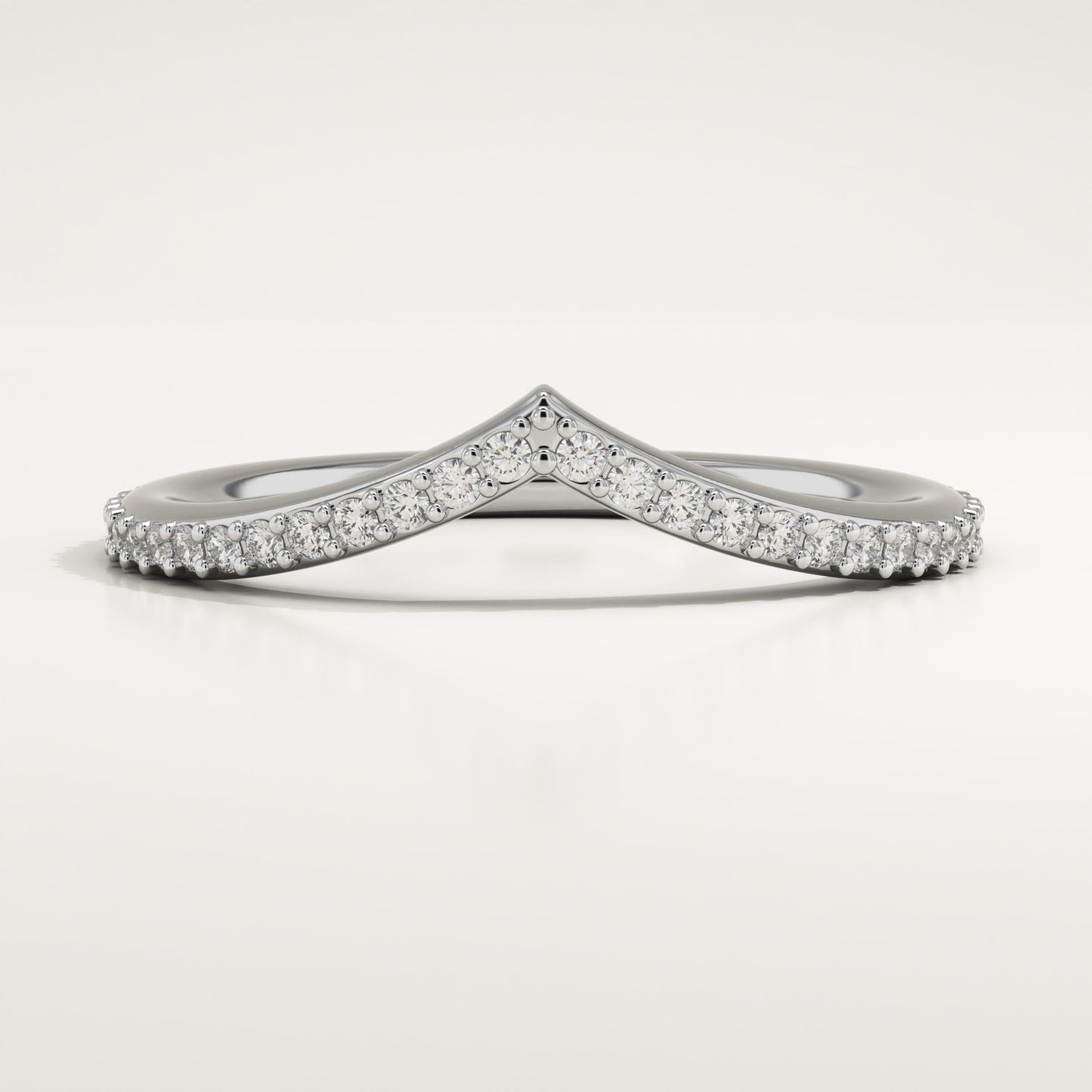 0.62 TCW Round Lab-Grown Diamond Curved Wedding Band