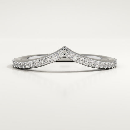 0.62 TCW Round Lab-Grown Diamond Curved Wedding Band