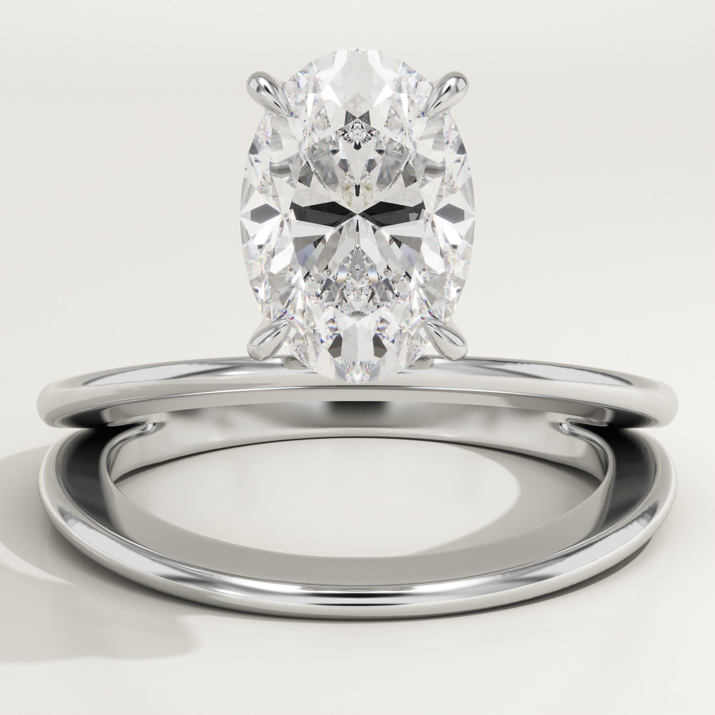 Oval Cut Solitaire Lab-Grown Diamond Engagement Ring