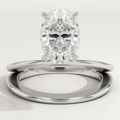 Oval Cut Solitaire Lab-Grown Diamond Engagement Ring