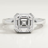 2.0 CT Asscher Cut Half Bezel Lab-Grown Diamond Engagement Ring