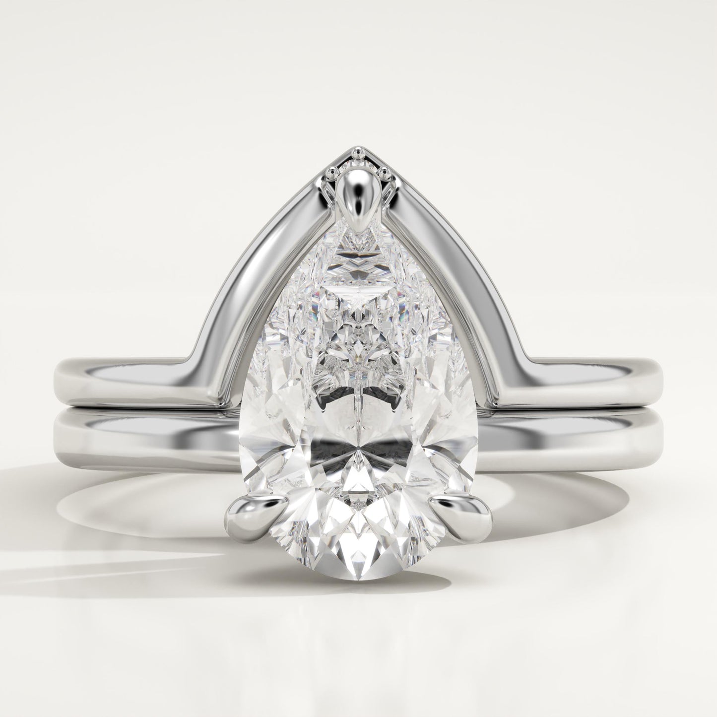 Pear Cut Solitaire Lab-Grown Diamond Bridal Set