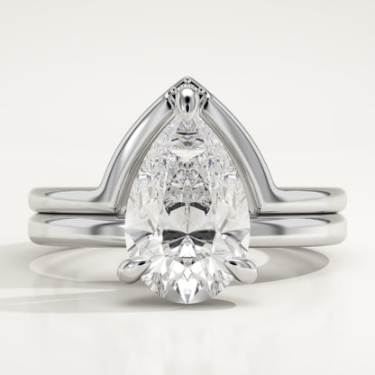Pear Cut Solitaire Lab-Grown Diamond Bridal Set