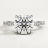 2.0 CT Round Cut Pave Lab-Grown Diamond Engagement Ring