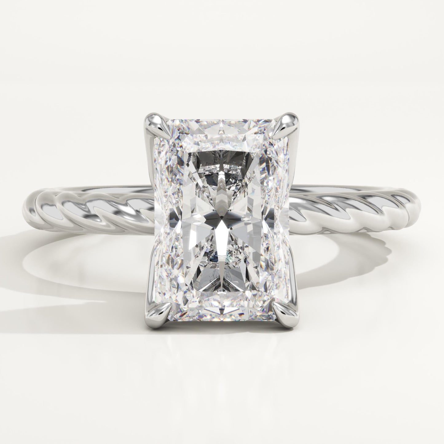 Radiant Cut Twisted Shank Lab-Grown Diamond Engagement Ring