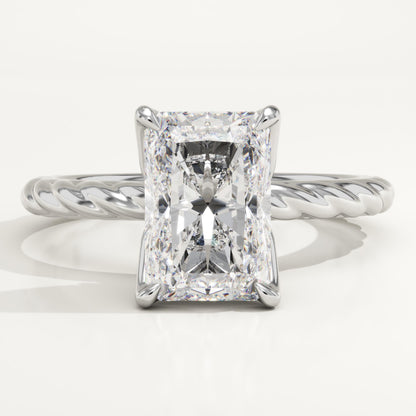 Radiant Cut Twisted Shank Lab-Grown Diamond Engagement Ring