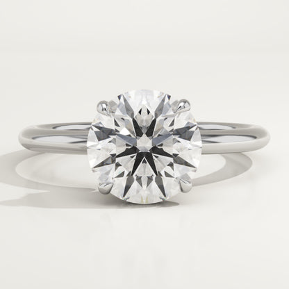 Round Cut Hidden Halo Lab-Grown Diamond Engagement Ring