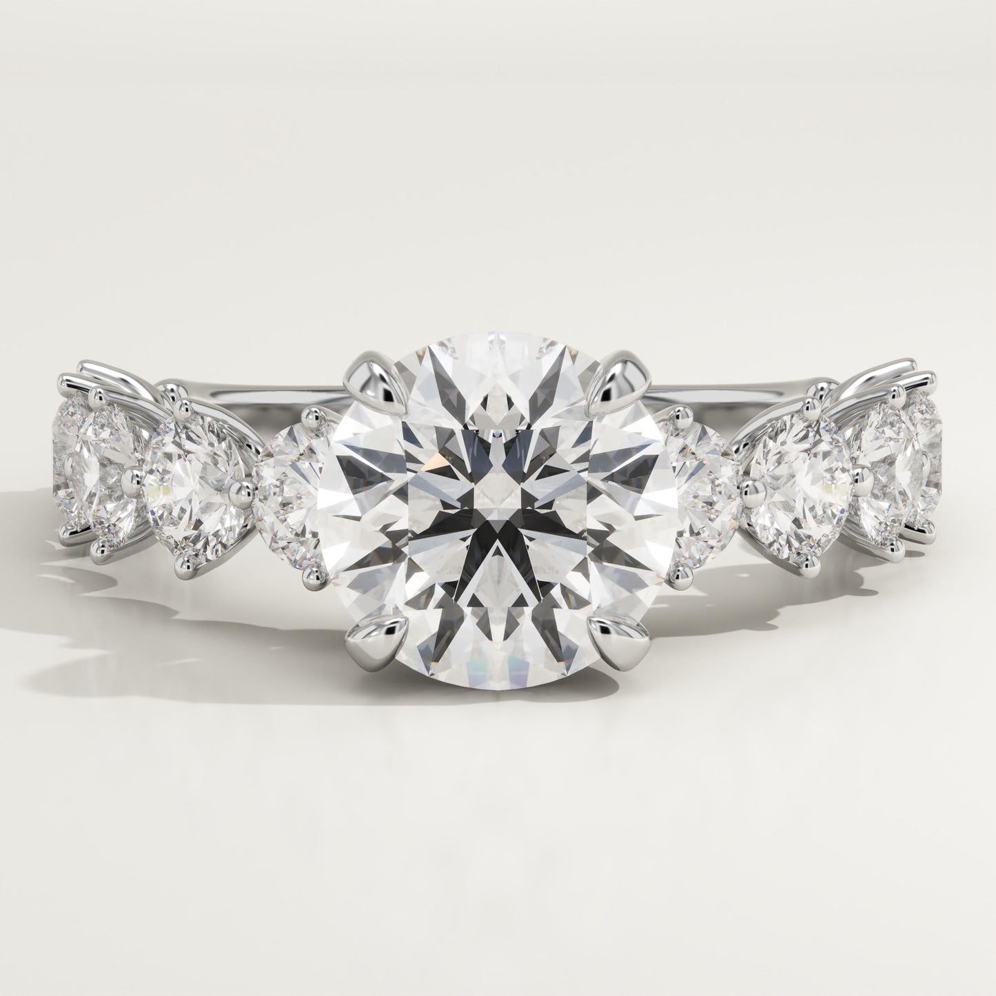 Round Cut Pave Lab-Grown Diamond Engagement Ring