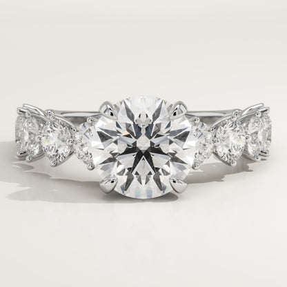 Round Cut Pave Lab-Grown Diamond Engagement Ring