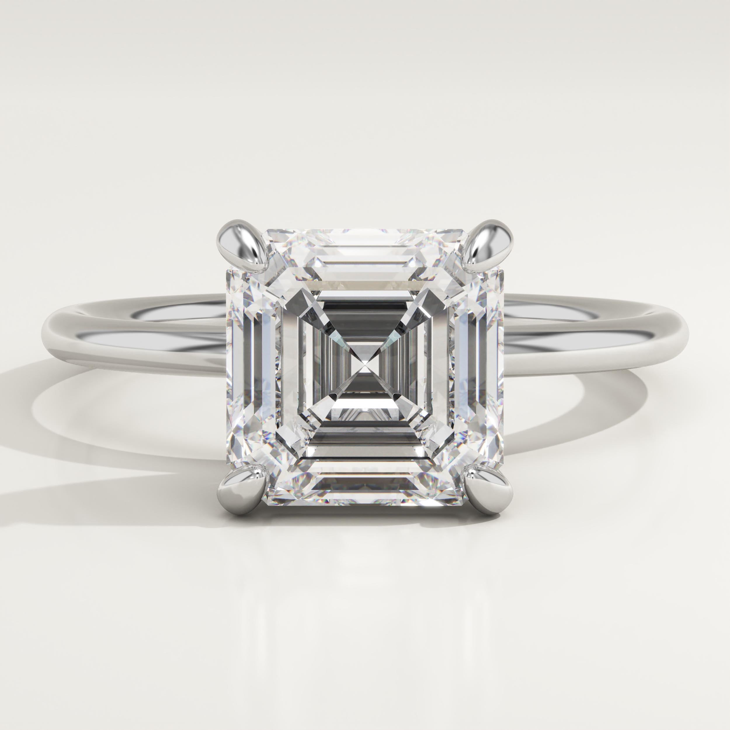 2.0 CT Asscher Cut Solitaire Lab-Grown Diamond Engagement Ring