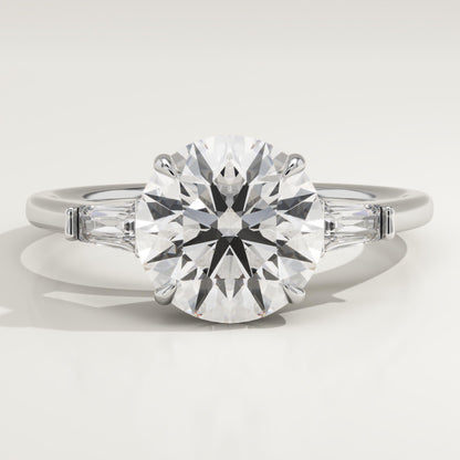 Round Cut Three Stone Lab-Grown Diamond Engagement Ring