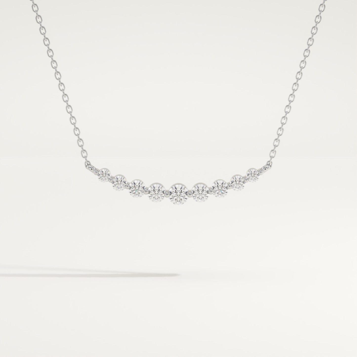 0.413 TCW Round Lab-Grown Diamond Curved Necklace