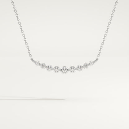 0.413 TCW Round Lab-Grown Diamond Curved Necklace