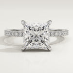 2.0 CT Princess Cut Pave Lab-Grown Diamond Engagement Ring