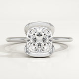 2.0 CT Cushion Cut Half Bezel Lab-Grown Diamond Engagement Ring
