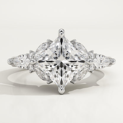 Princess Cut Nature Inspired Lab-Grown Diamond Engagement Ring