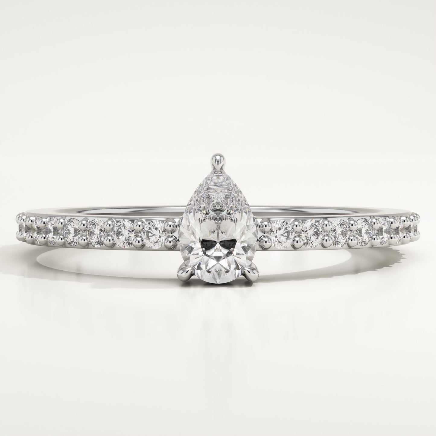 Pear Cut Pave Lab-Grown Diamond Engagement Ring