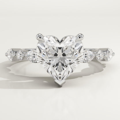 Heart Cut Pave Lab-Grown Diamond Engagement Ring