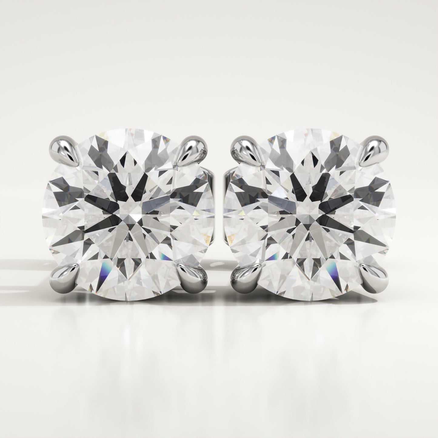 1 TCW Round Lab-Grown Diamond Stud Earrings