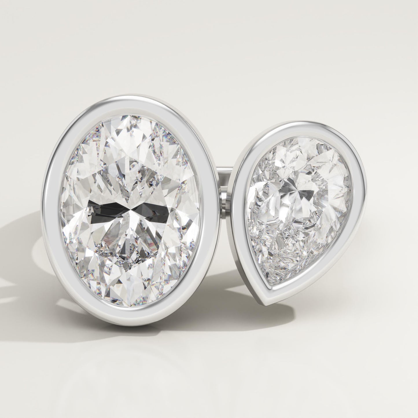 4.25 TCW Oval & Pear Cut Toi Et Moi Lab-Grown Diamond Engagement Ring