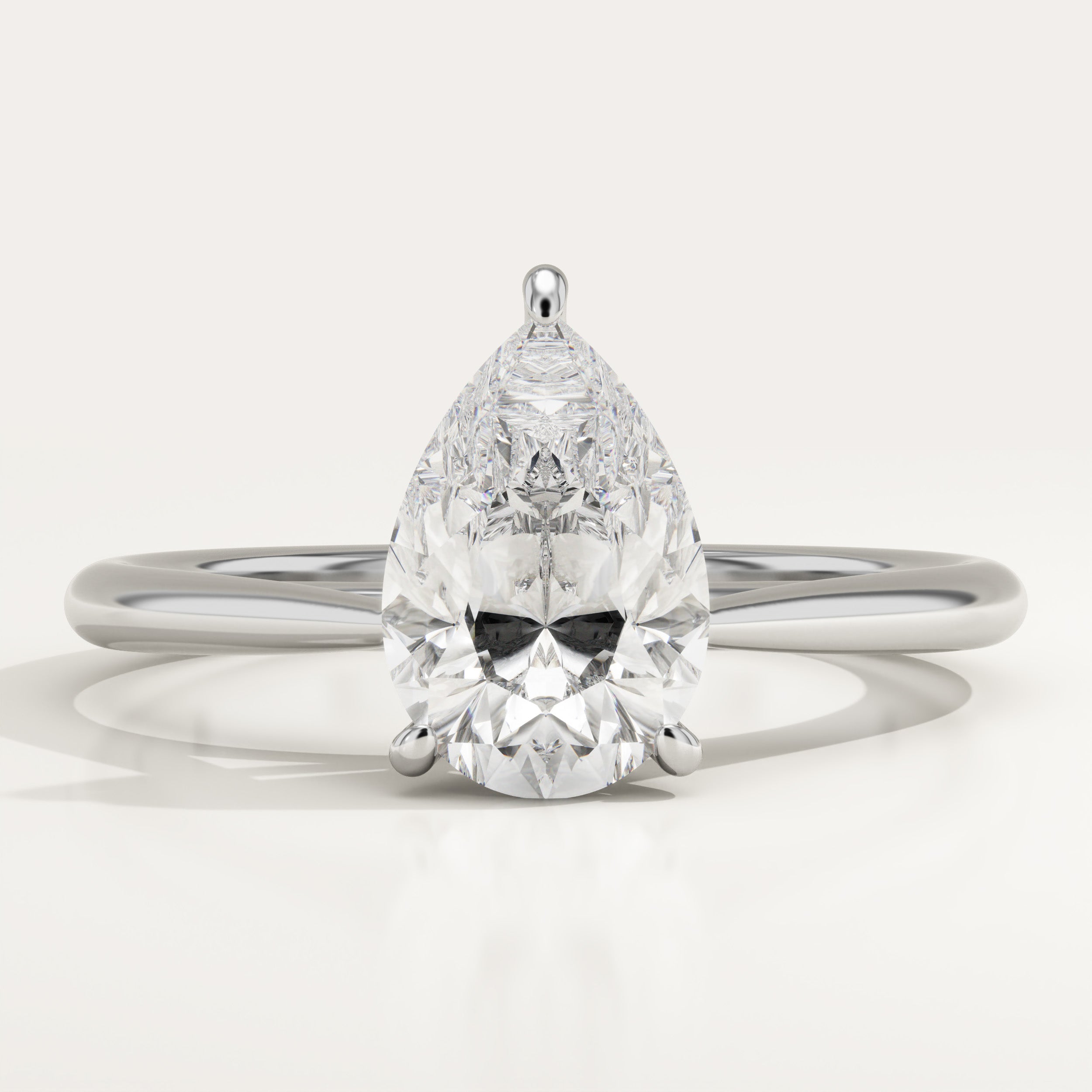2.0 CT Pear Cut Solitaire Lab-Grown Diamond Engagement Ring