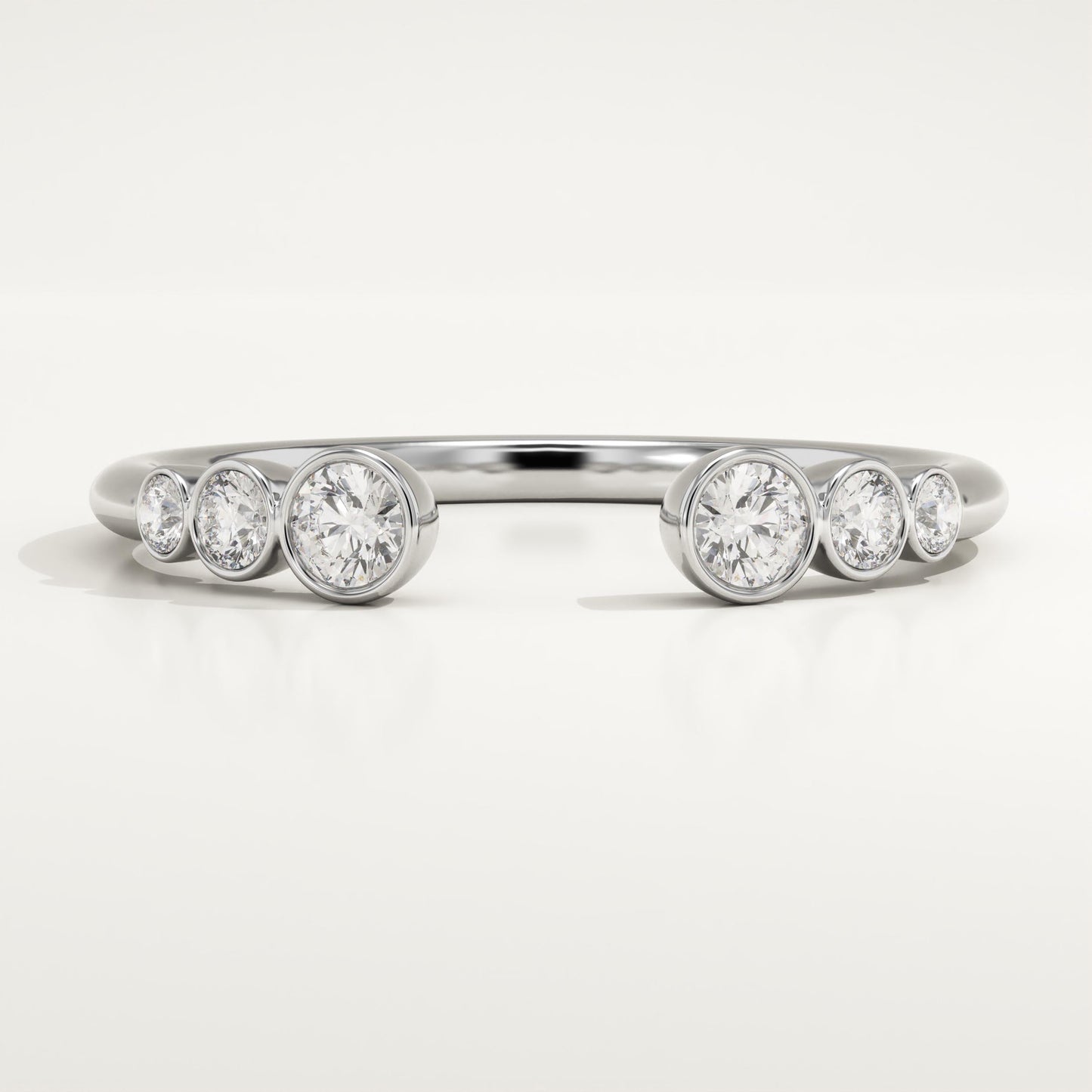 0.22 TCW Round Lab-Grown Diamond Open Shank Wedding Band