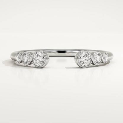 0.22 TCW Round Lab-Grown Diamond Open Shank Wedding Band