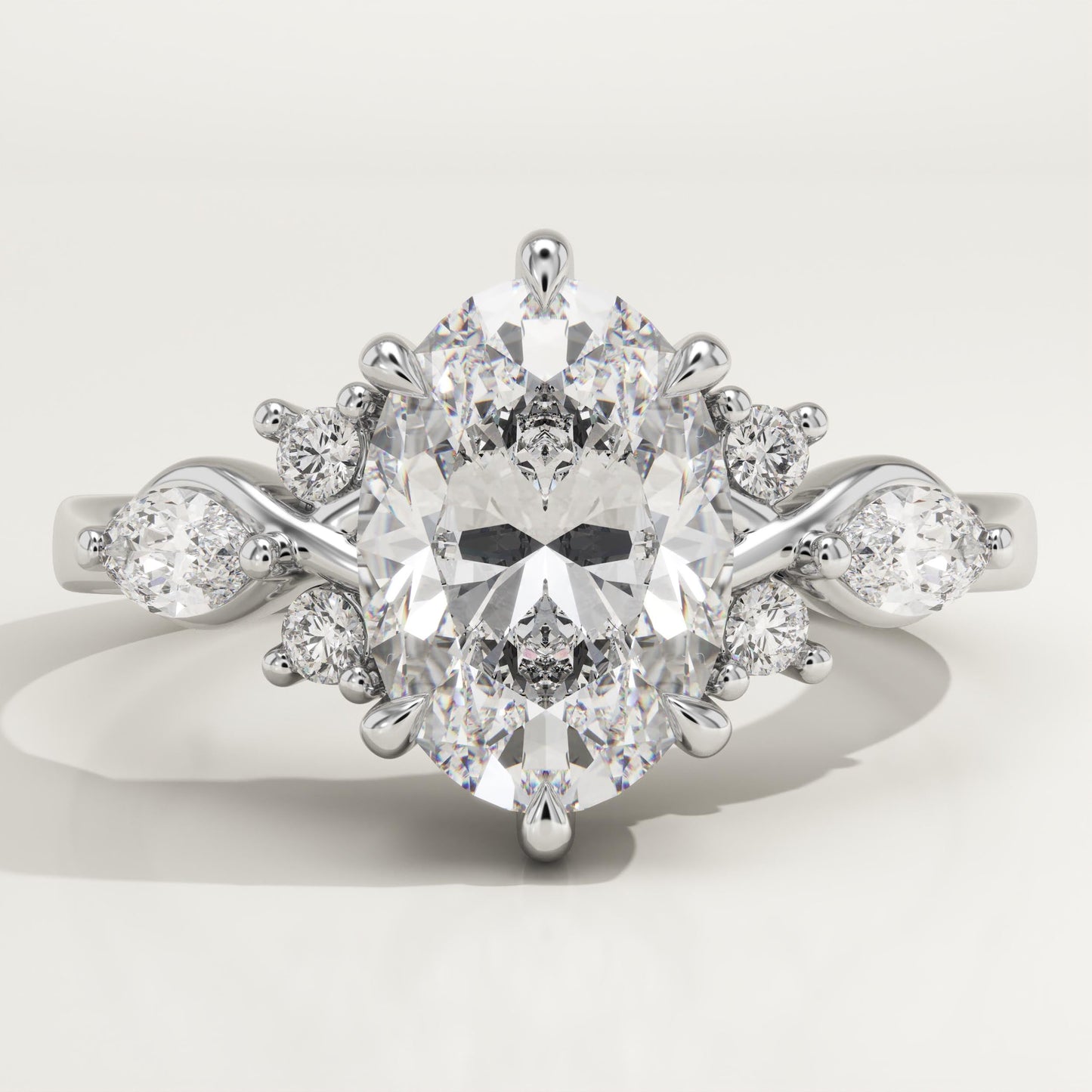Oval Cut Nature Inspired Lab-Grown Diamond Engagement Ring