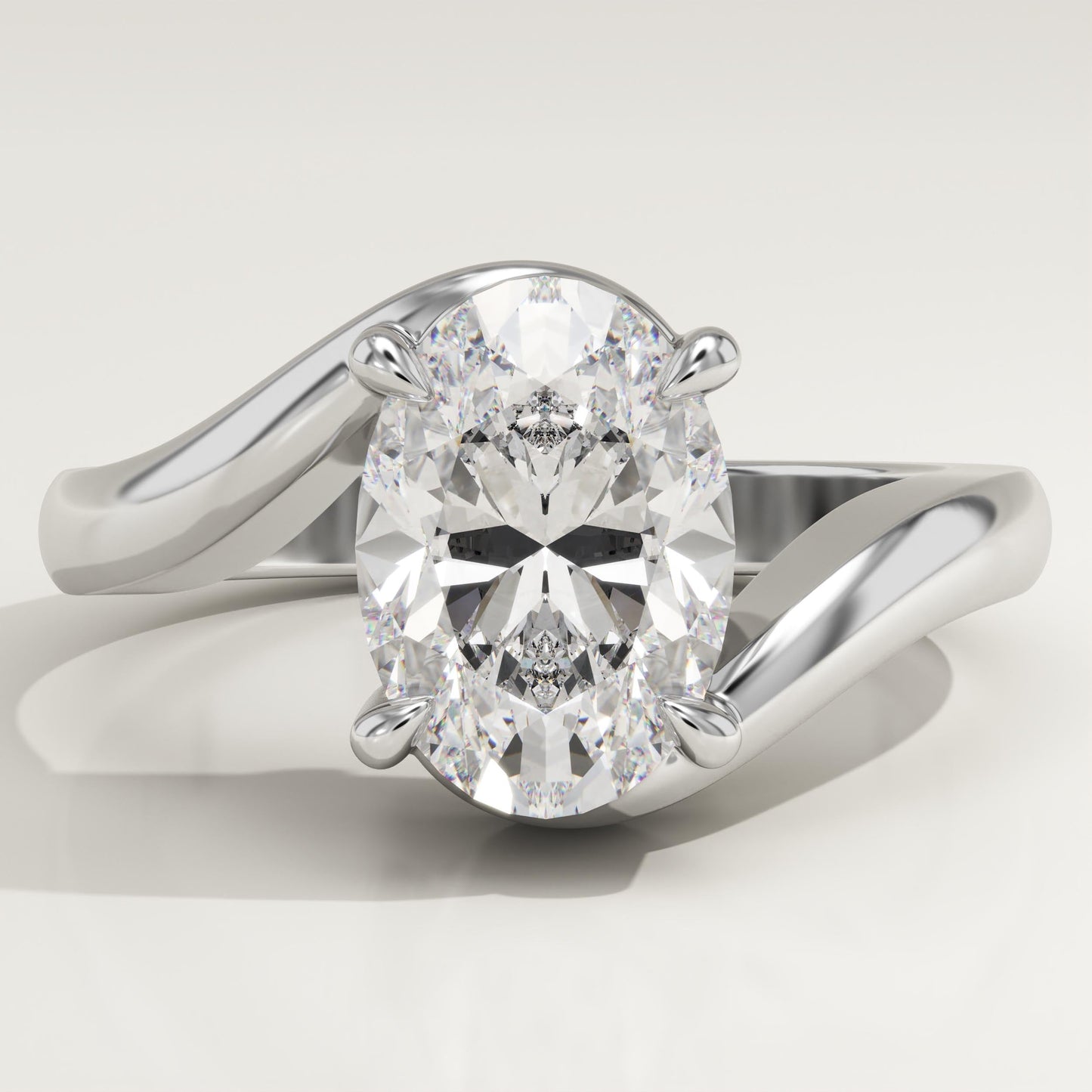 Oval Cut Swirl Lab-Grown Diamond Engagement Ring