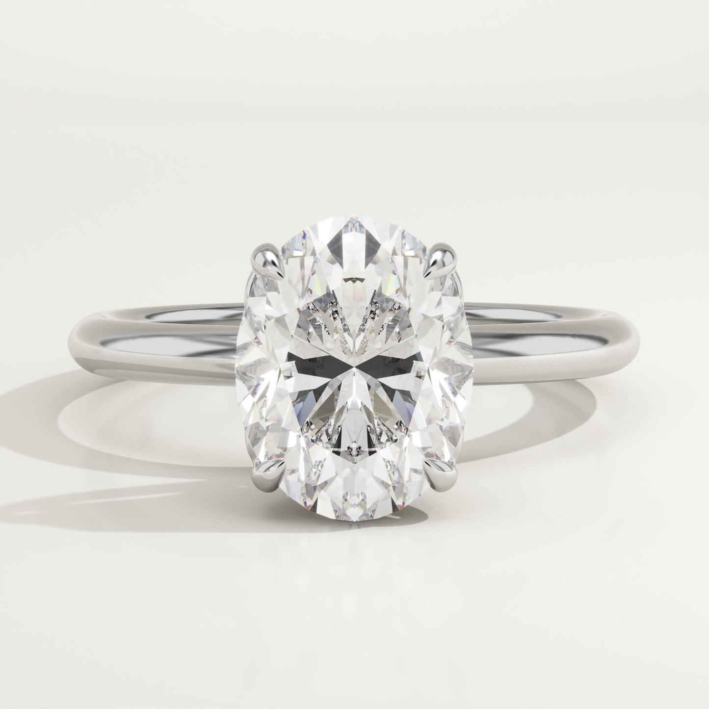 Oval Cut Solitaire Lab-Grown Diamond Engagement Ring
