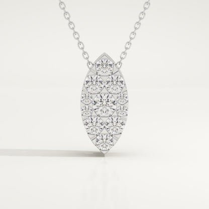0.7 TCW Round Lab-Grown Diamond Marquise Charm Necklace