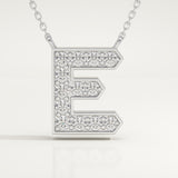 0.385 TCW Round Lab-Grown Diamond E Initial Necklace