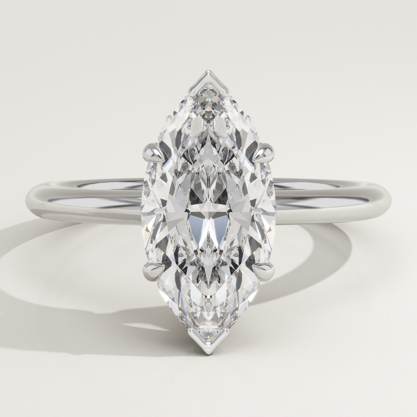1.75 CT Marquise Cut Hidden Halo Moissanite Engagement Ring