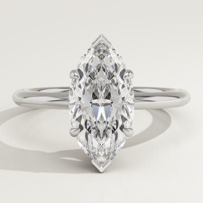1.75 CT Marquise Cut Hidden Halo Moissanite Engagement Ring