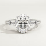2.0 CT Oval Cut Three Stone Lab-Grown Diamond Engagement Ring