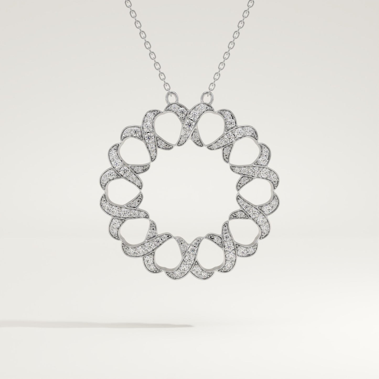 0.302 TCW Round Lab-Grown Diamond Charm Necklace