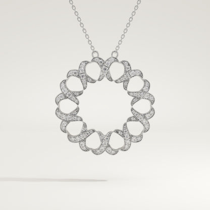 0.302 TCW Round Lab-Grown Diamond Charm Necklace