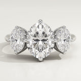 2.0 CT Oval Cut Three Stone Lab-Grown Diamond Engagement Ring