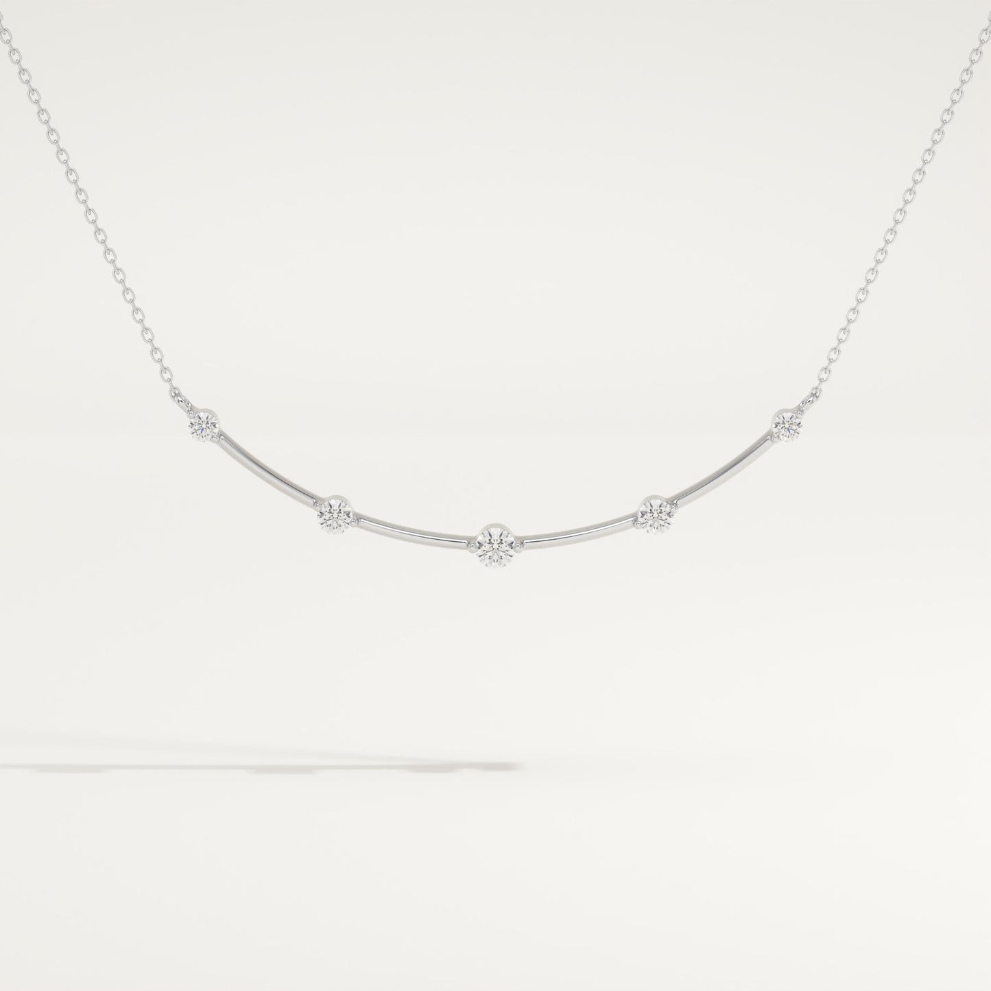 0.31 TCW Round Lab-Grown Diamond Smile Charm Necklace
