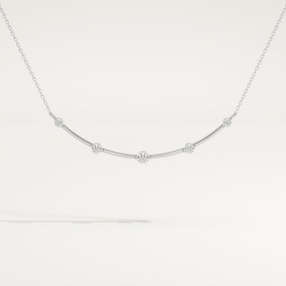 0.31 TCW Round Lab-Grown Diamond Smile Charm Necklace