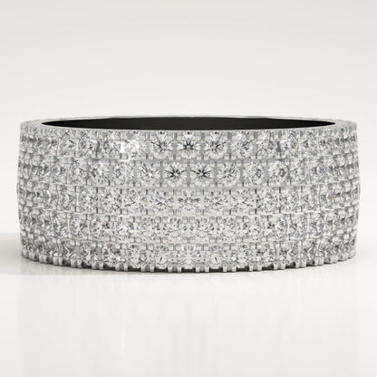2.14 TCW Round Lab-Grown Diamond Multi Stone Wedding Band For Men