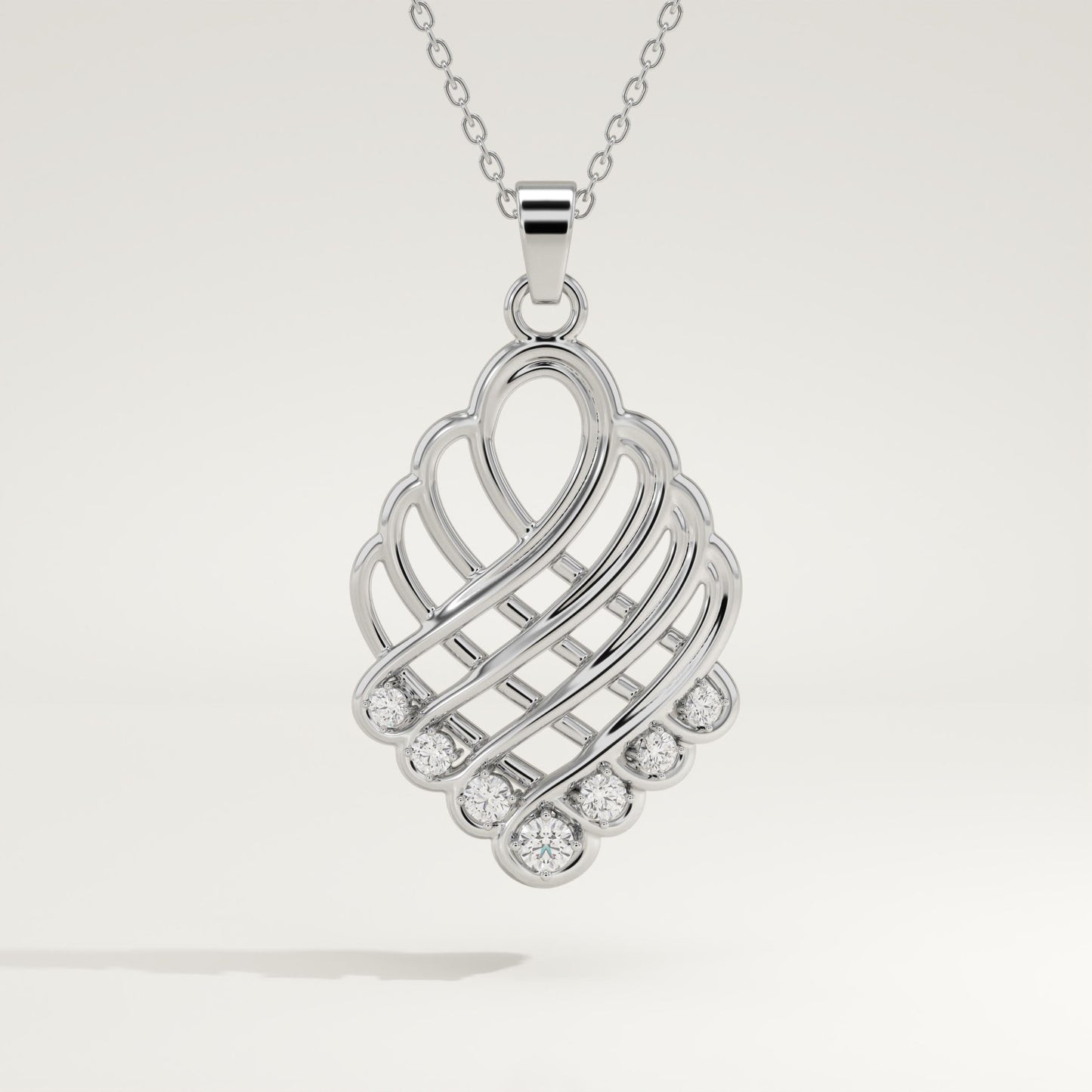 0.158 TCW Round Lab-Grown Diamond Charm Necklace