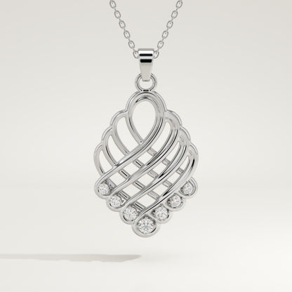 0.158 TCW Round Lab-Grown Diamond Charm Necklace